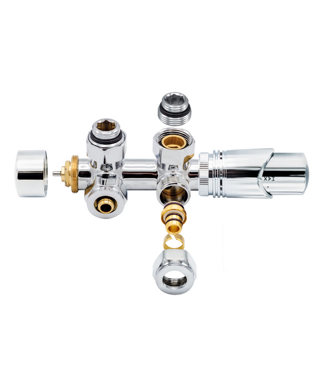 BELRAD Thermostatische Radiatorkraan – Middenaansluiting – Muur – Chroom – M30 x 16/2