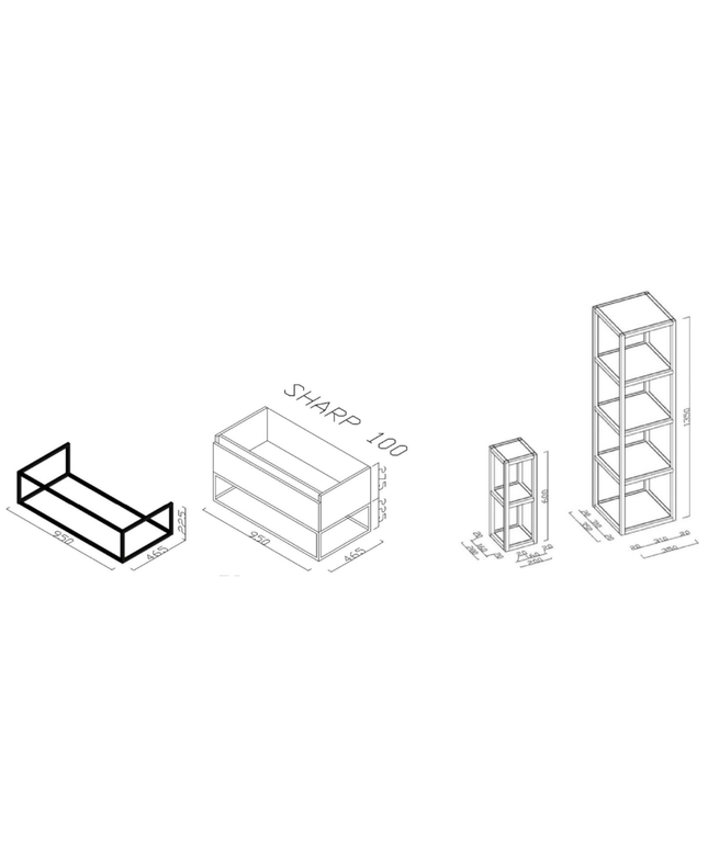 ALONI SHARP wastafelonderkast – 100 cm – Mat zwart