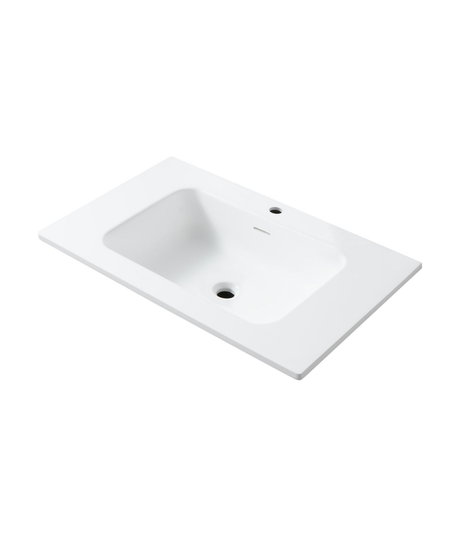 WONDA Square Slim Wastafel – 80x1,6x52,5 cm – Kunstmarmer – Mat Wit