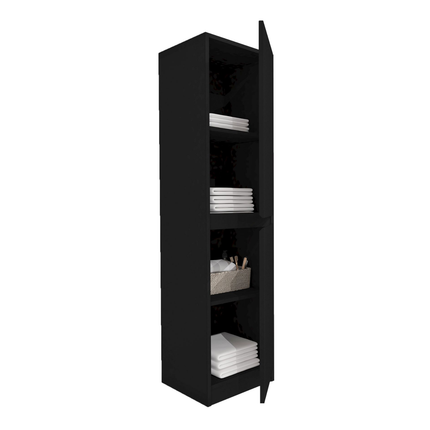 Aloni Jupiter High Bathroom Cabinet - 35x160x35 cm - Black - Softclose