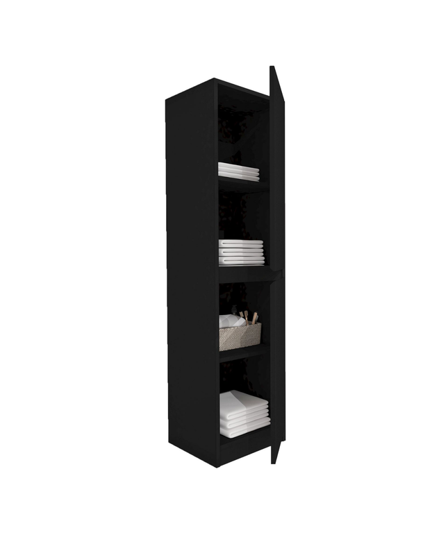 Gabinete de baño de altura de Aloni Júpiter - 35x160x35 cm - Negro - SoftClose