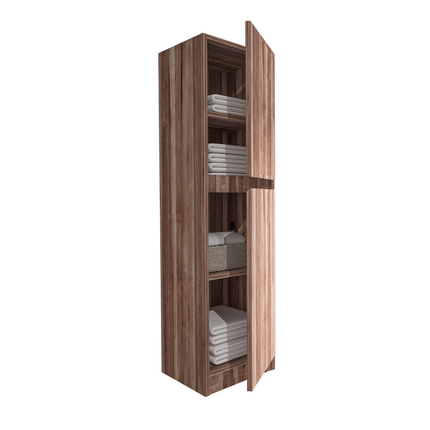 Aloni Jupiter High Bathroom Cabinet - 35x135x35 cm - Walnut - Softclose