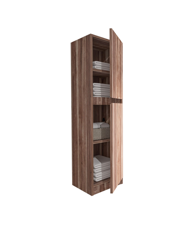 Aloni Jupiter High Bathroom Cabinet - 35x135x35 cm - Walnut - Softclose