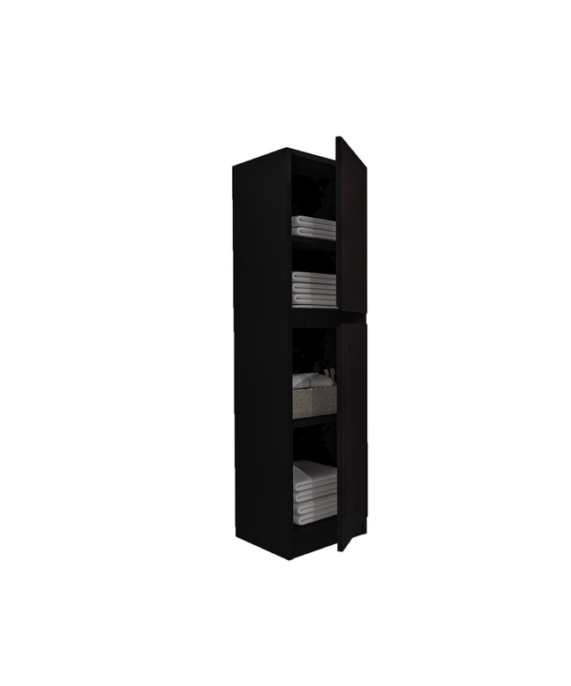 Aloni Jupiter High Bathroom Cabinet - 35x135x35 cm - Black - Softclose