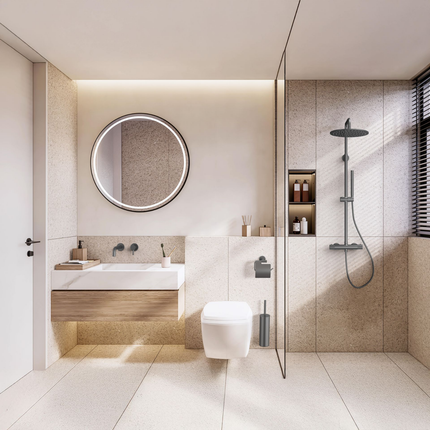 Aloni Stria toiletborstel met houder – gunmetal (PVD) – hangend & vrijstaand – met kunststof binnenpot