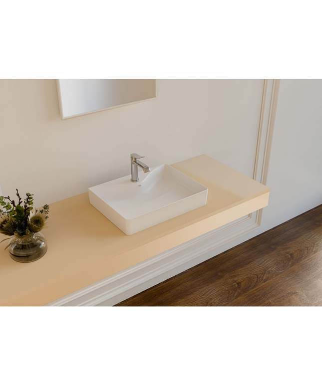 Creavit Ruby RB064 Wastafel – Opbouw – Keramiek – 60,5x11x45,5 cm – Glanzend Wit