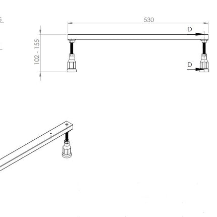 Riko universele bad-potenset M10/60 verstelbaar - technische tekening | Schwertz & Co