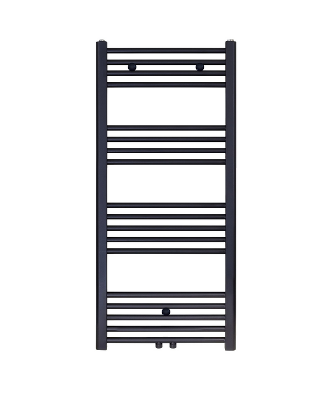 BELRAD Badkamer Radiator 1200x500mm Zwart Mat Geborsteld – Middenaansluiting – 537W