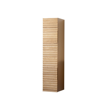 Aloni Kamellia High bathroom cabinet - 35x160x35 cm - light walnut - handle -free & softclose - reversible