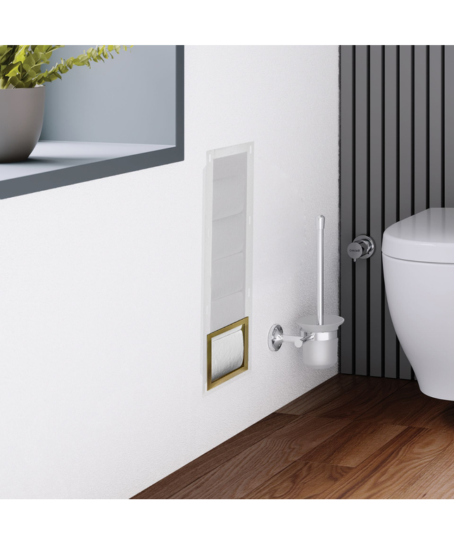 Aloni reserverolhouder – inbouw – exclusief inzetstuk – 660x140x120 mm – geborsteld RVS