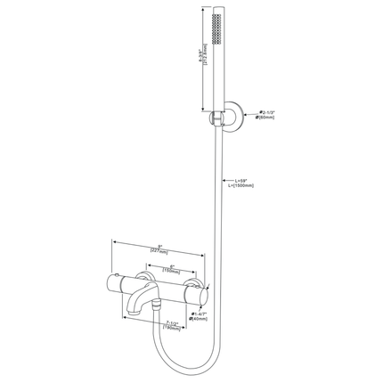 ALONI Bad- en douchemengkraan – thermostatisch – geborsteld goud