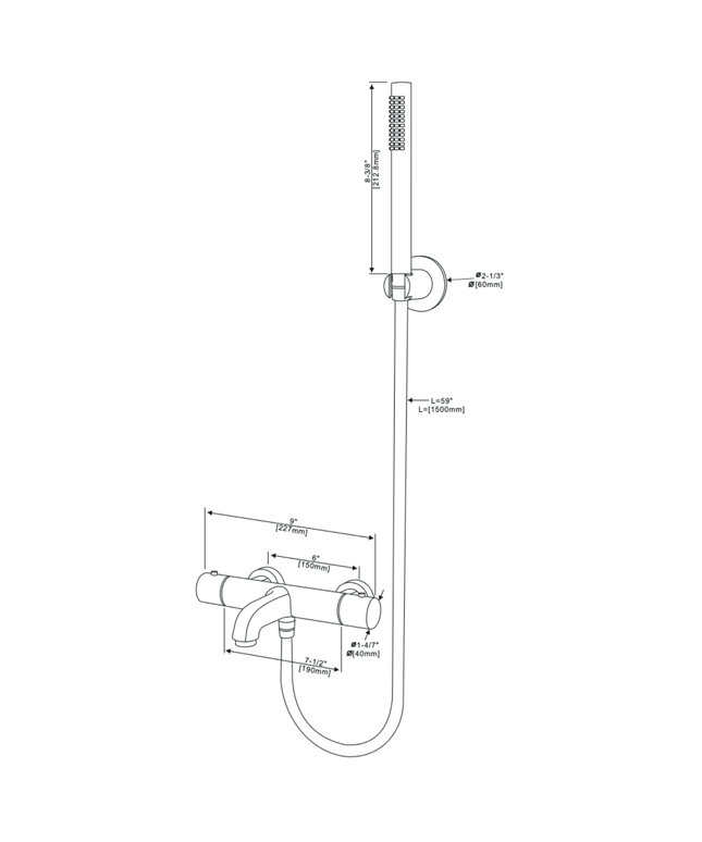 ALONI Bad- en douchemengkraan – thermostatisch – geborsteld goud