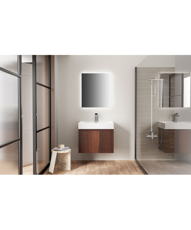 ALONI Wastafel – 60x10x46 cm – Kunstmarmer – Glanzend Wit