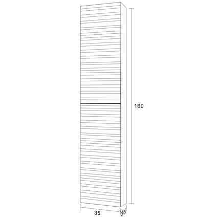 Aloni Kamellia High bathroom cabinet - 35x160x35 cm - light walnut - handle -free & softclose - reversible