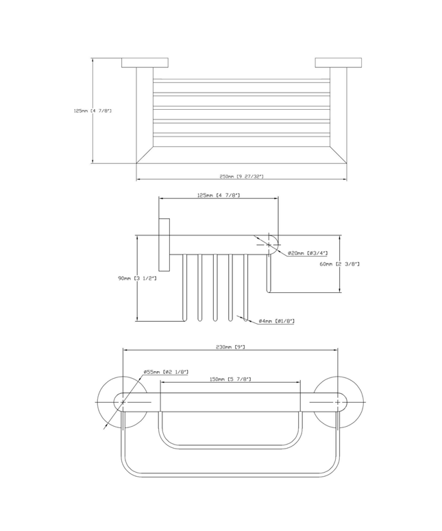 Aloni doucherek – wandmodel – 30,5 cm – goud – roestvrij staal