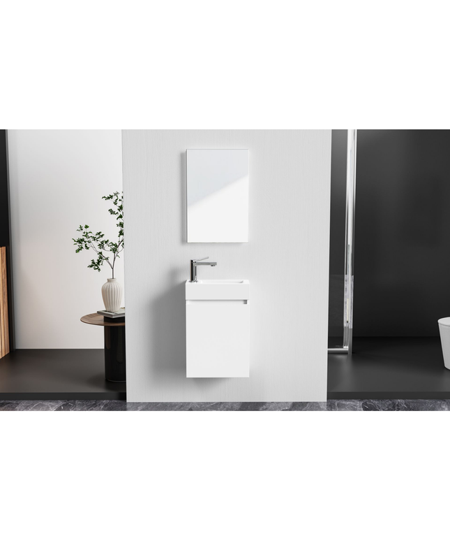 Aloni Zyro toiletmeubelset – 40,5x22,5 cm – glanzend wit