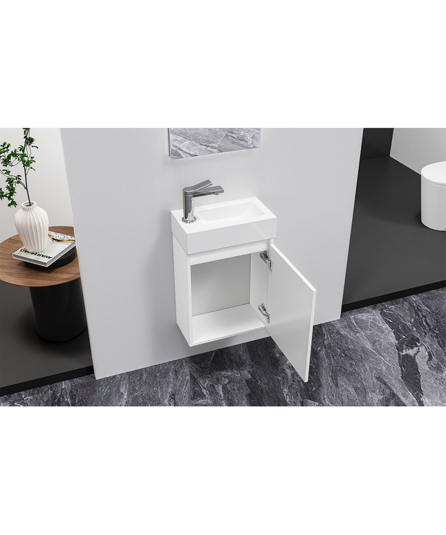 Aloni Zyro toiletmeubelset – 40,5x22,5 cm – glanzend wit