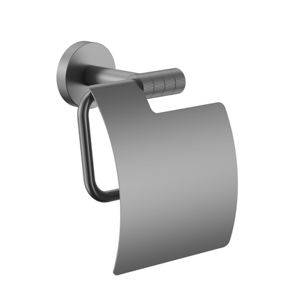 Aloni Stria toiletrolhouder met klep – gunmetal (PVD)