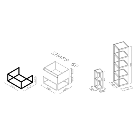 ALONI SHARP wastafelonderkast – 60 cm – Mat zwart
