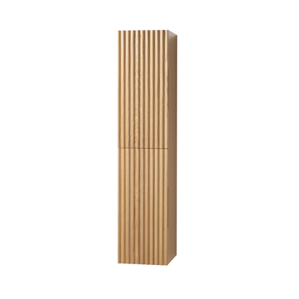 Aloni Begonia High bathroom cabinet - 35x160x35 cm - natural oak - handle -free & soft close - reversible