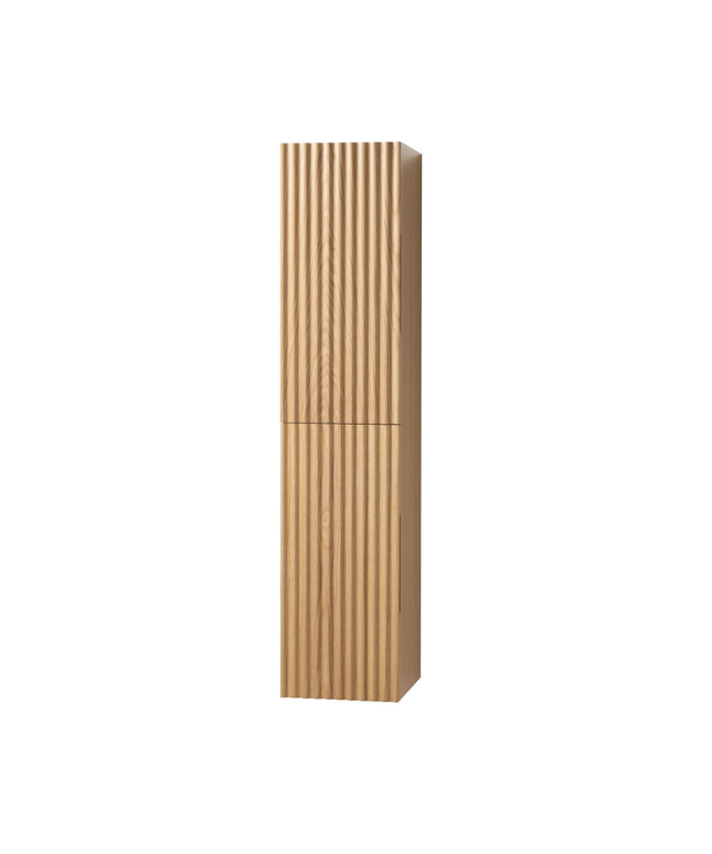 Aloni Begonia High bathroom cabinet - 35x160x35 cm - natural oak - handle -free & soft close - reversible