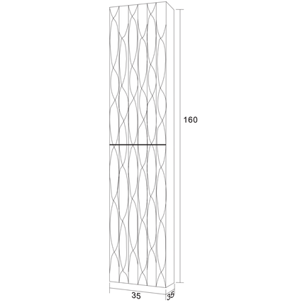 ALONI MAGNOLIA hoge badkamerkast – 35x160x35 cm – Licht eiken – Greeploos & softclose – Omkeerbaar