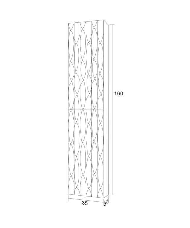 Aloni Magnolia High Bathroom Cabinet - 35x160x35 cm - Light Oak - Handleless & Softclose - reversible