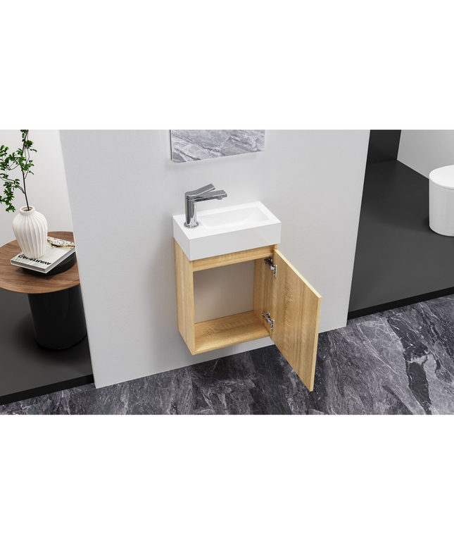 Aloni Zyro toiletmeubelset – 40,5x22,5 cm – licht eiken