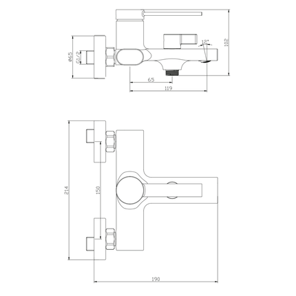 ALONI Edge bad- en douchemengkraan – chroom