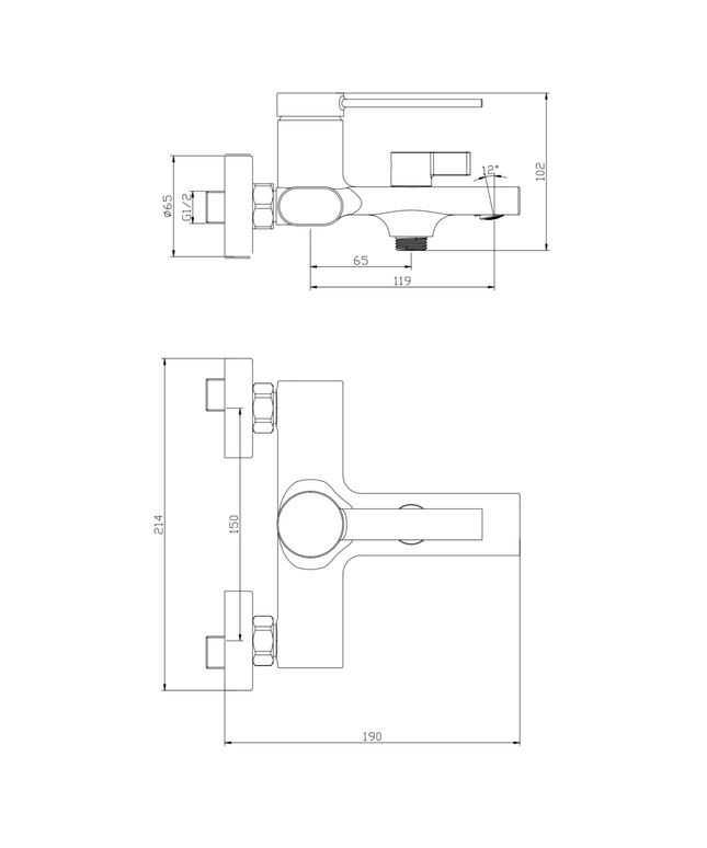 ALONI Edge bad- en douchemengkraan – chroom