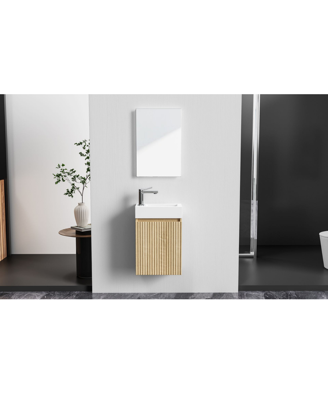 Aloni Mikaro toiletmeubelonderkast – 40x50x22,3 cm – licht eiken