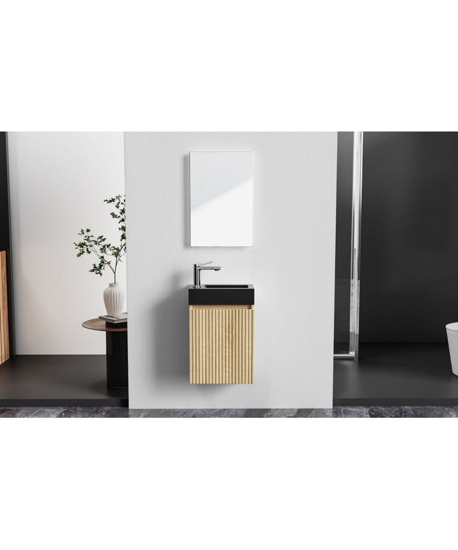 Aloni Mikaro toiletmeubelonderkast – 40x50x22,3 cm – licht eiken