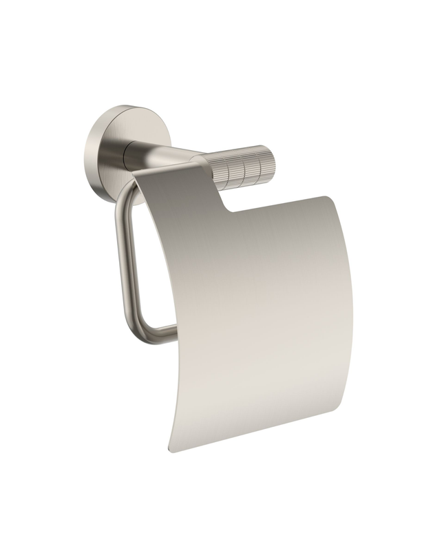 Aloni Stria toiletrolhouder met klep – geborsteld RVS