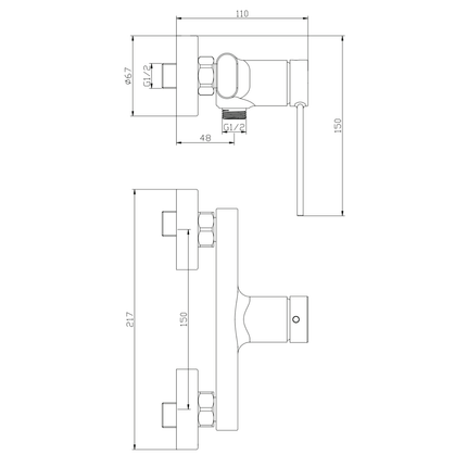 ALONI Edge douchemengkraan – chroom