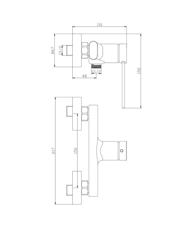 ALONI Edge douchemengkraan – chroom