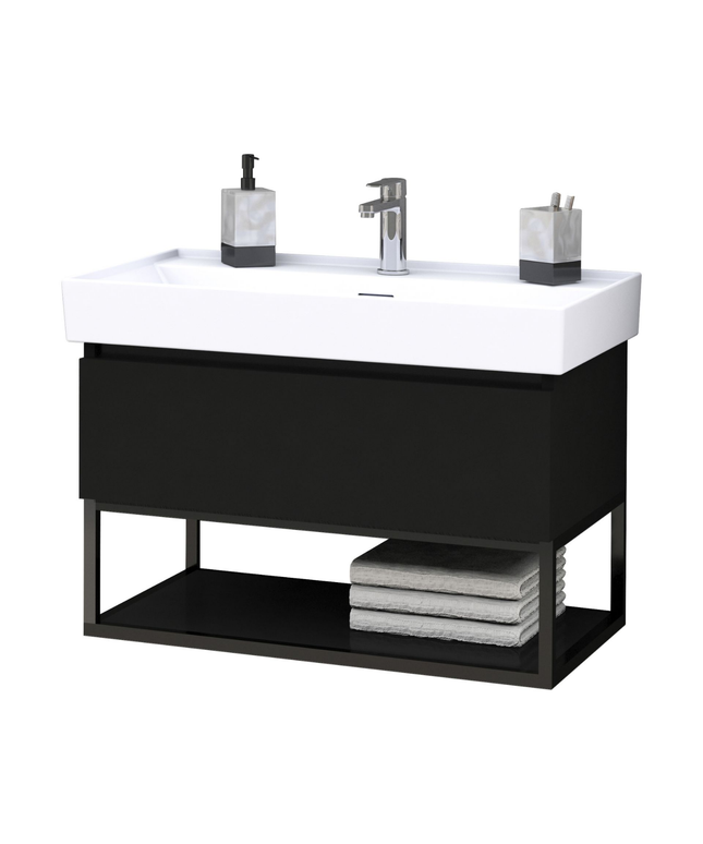 ALONI SHARP wastafelonderkast – 80 cm – Mat zwart