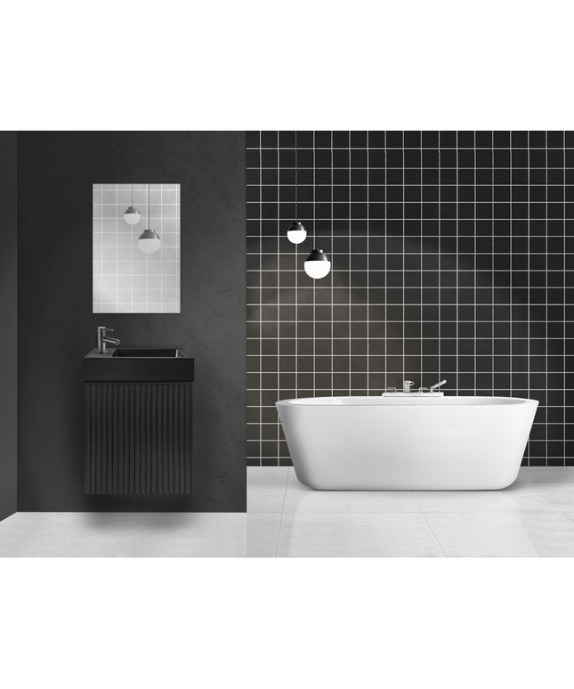 Aloni Mikaro toiletmeubelonderkast – 40x50x22,3 cm – zwart eiken – deur rechts