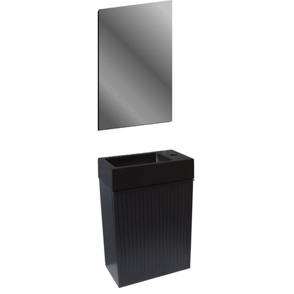 Aloni Mikaro toiletmeubelonderkast – 40x50x22,3 cm – zwart eiken – deur rechts