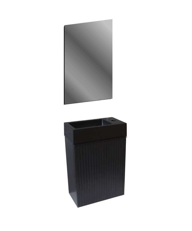 Aloni Mikaro toiletmeubelonderkast – 40x50x22,3 cm – zwart eiken – deur rechts