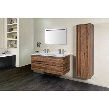 ALONI SALLY hoge badkamerkast – 35x135x35 cm – Walnoot – Softclose