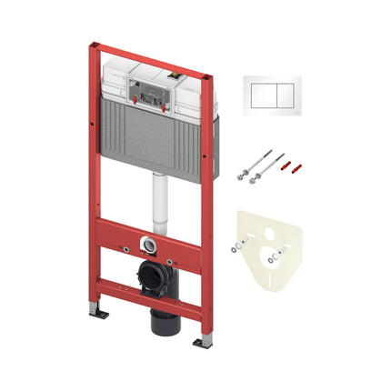 TECE TECEbase Eco Inbouwreservoir met frame - 1120mm - Wit bedieningsplaat