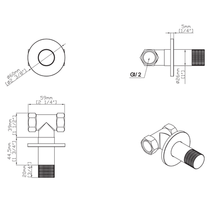 STRIA bidetkraan – koud water – geborsteld goud (PVD)