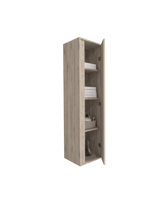 Aloni Sally High Bathroom Cabinet - 35x135x35 cm - Light wood - Softclose