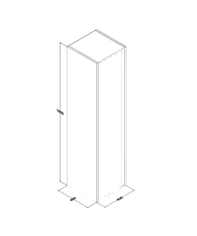 Aloni Sally High Bathroom Cabinet - 40x160x40 cm - Light wood - Softclose