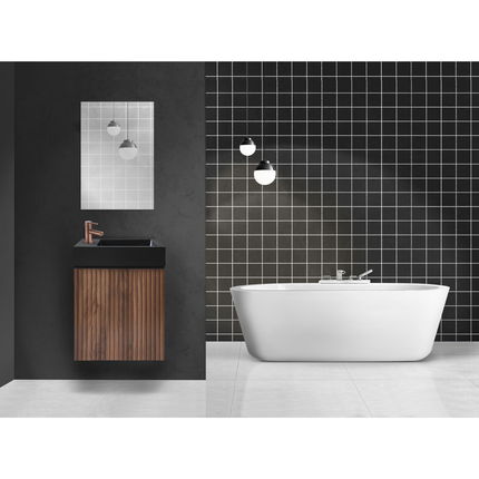 Aloni Mikaro toiletmeubelonderkast – 40x50x22,3 cm – walnoot – deur rechts