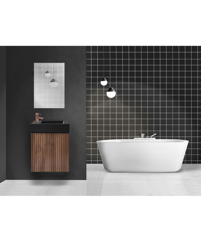 Aloni Mikaro toiletmeubelonderkast – 40x50x22,3 cm – walnoot – deur rechts