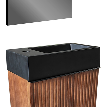 ALONI Fontein – 40x10,5x22 cm – Kunstmarmer – Mat Zwart