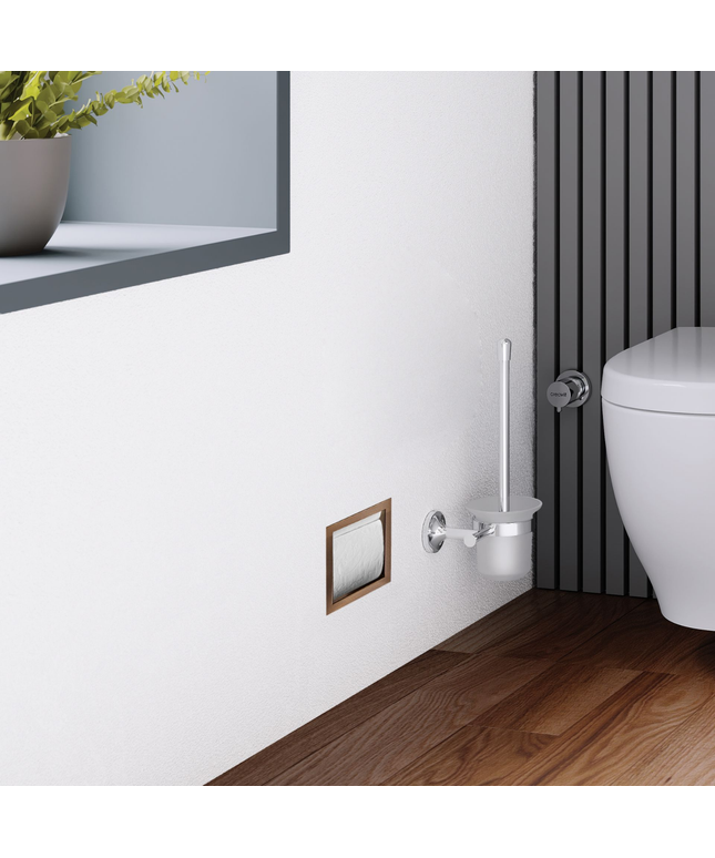 Aloni inzetstuk voor reserverolhouder – inbouw – geborsteld koper