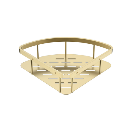 Aloni Uniforma doucherek – hoekmodel – 22x7x22 cm – geborsteld goud (PVD) – roestvrij staal