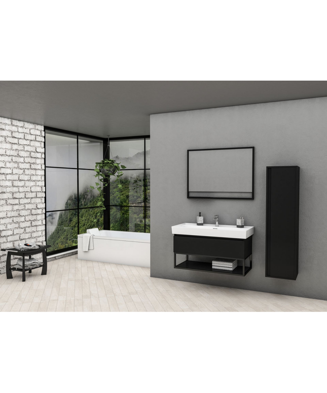 ALONI SHARP wastafelonderkast – 80 cm – Mat zwart